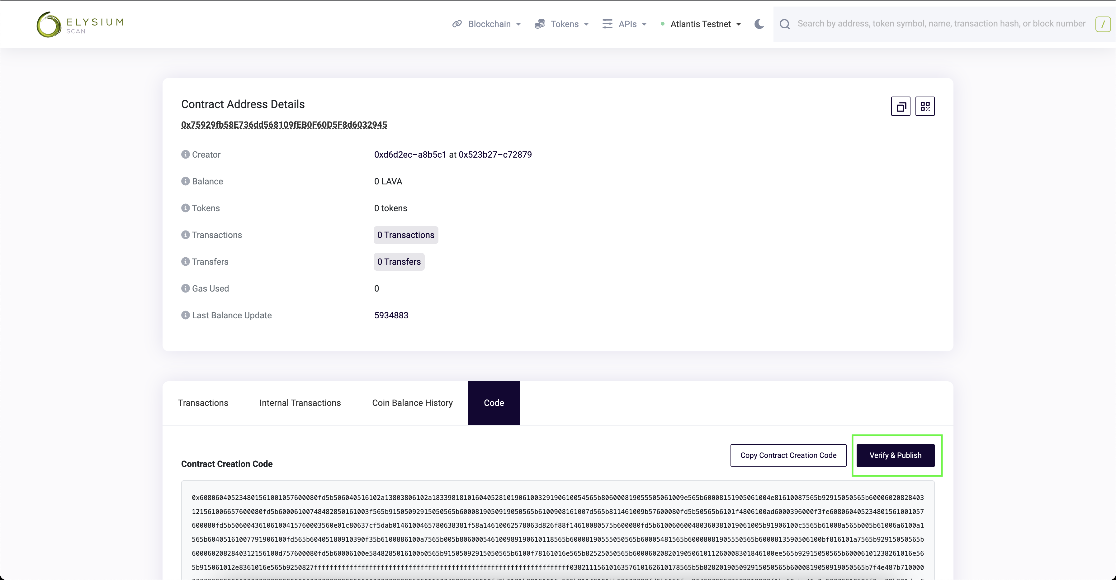 BlockScout Verify Button